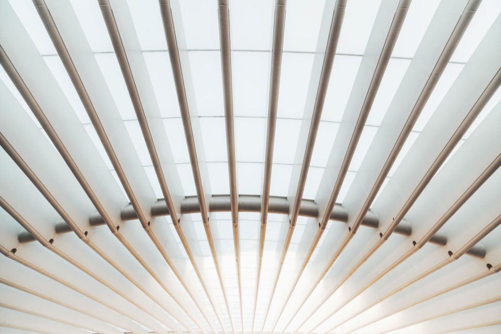 Modern Ceiling with Steel Beams | Featured image for the Modern Ceiling Design Ideas blog from BetaBoard.